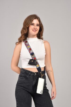 Peppy Blue Embroidered Mobile/Bag/Camera Strap